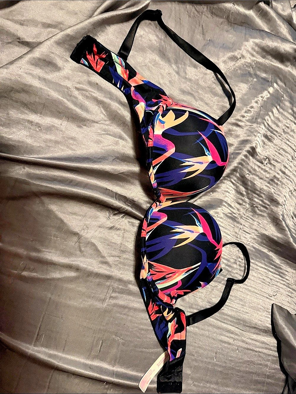 PINK Abstract Print push up bra